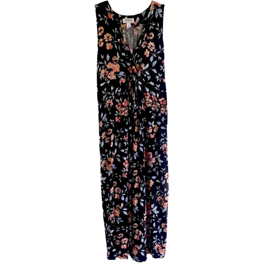 Motherhood Maternity Maxi Dress - Sleeveless Floral Comfortable Flowy - Size LG